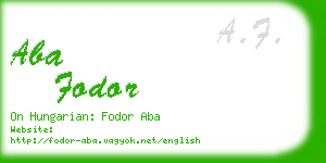 aba fodor business card